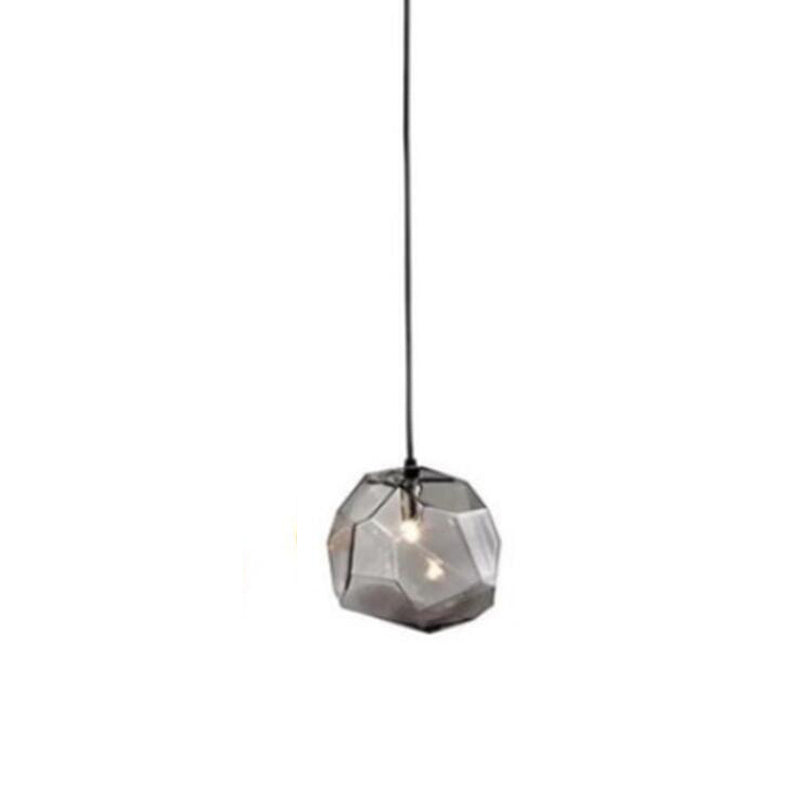Irregular Stone Shaped Glass Hanging Light Creative Nordic Minimalism 1-light Pendant