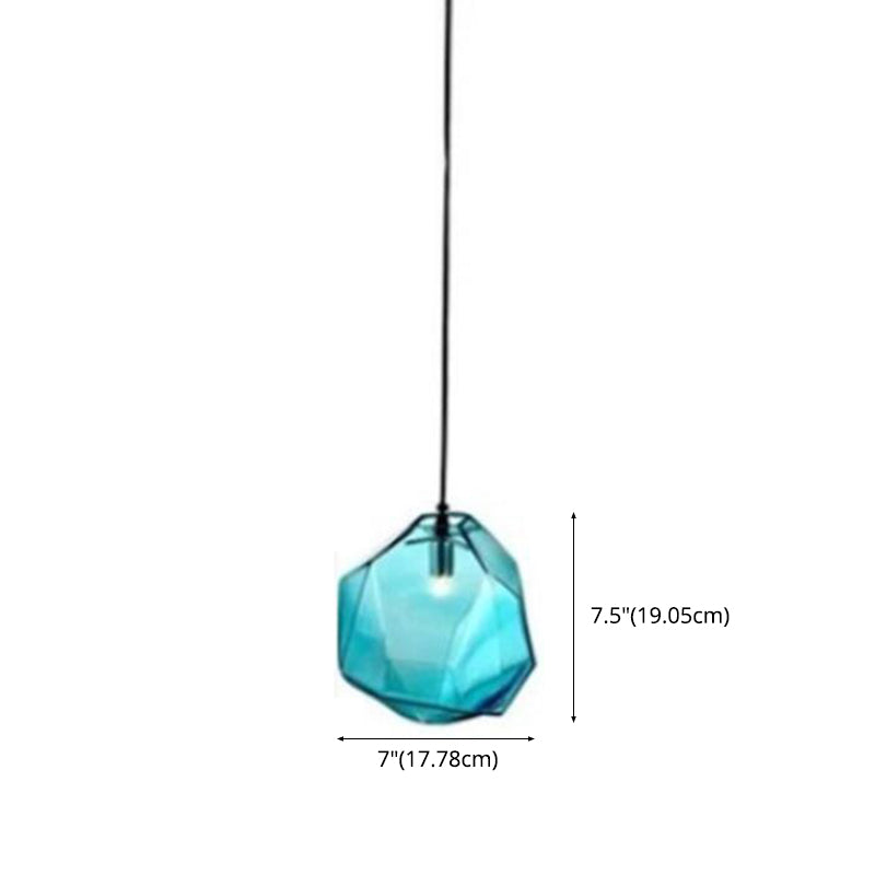 Irregular Stone Shaped Glass Hanging Light Creative Nordic Minimalism 1-light Pendant
