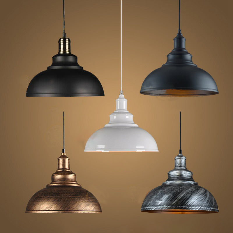 1 Light Dome Light Light Metal Industrial Metal Light con cordón colgante para restaurante