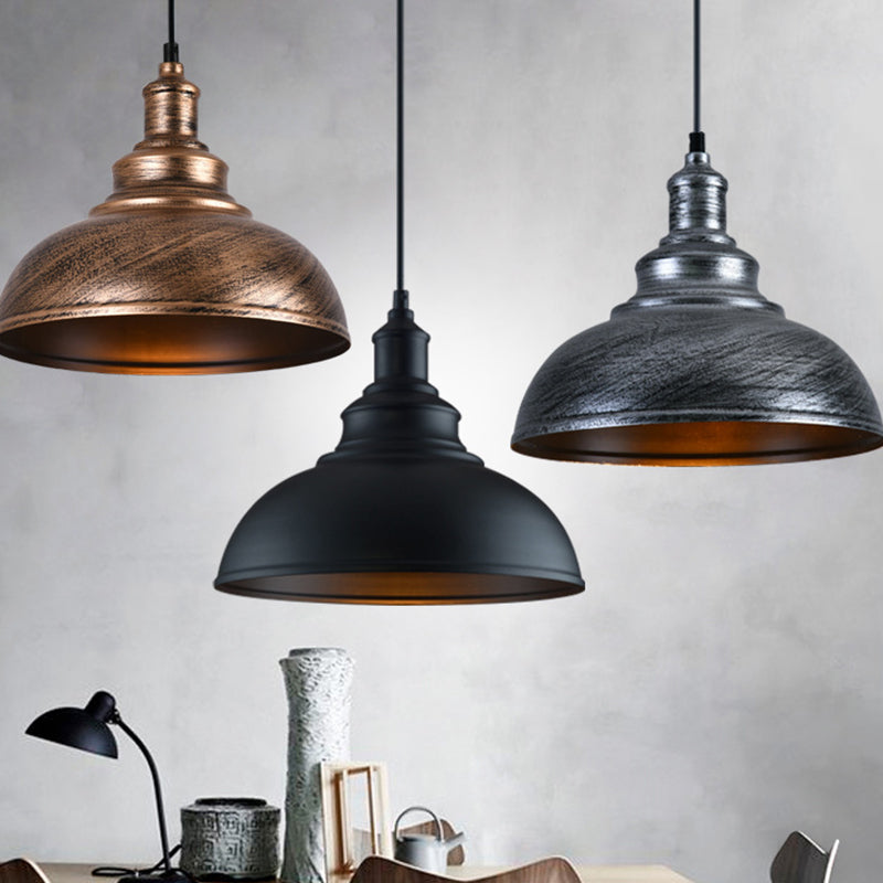 1 Light Dome Light Light Metal Industrial Metal Light con cordón colgante para restaurante
