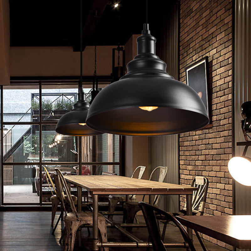 1 Light Dome Light Kit Retro Industrial Metal Hanging Light mit hängenden Kabel für das Restaurant