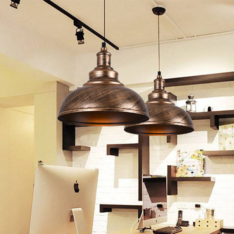 1 Light Dome Light Light Metal Industrial Metal Light con cordón colgante para restaurante