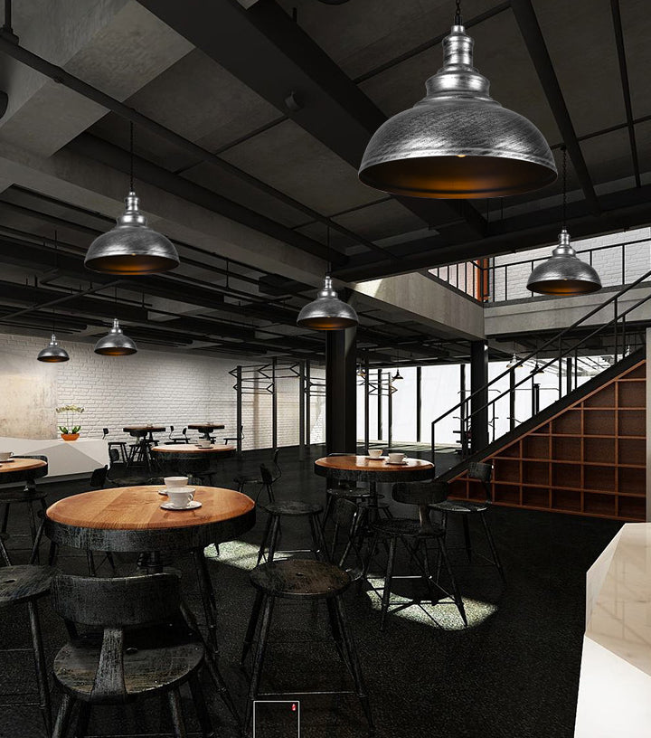 1 Light Dome Light Kit Retro Industrial Metal Hanging Light mit hängenden Kabel für das Restaurant