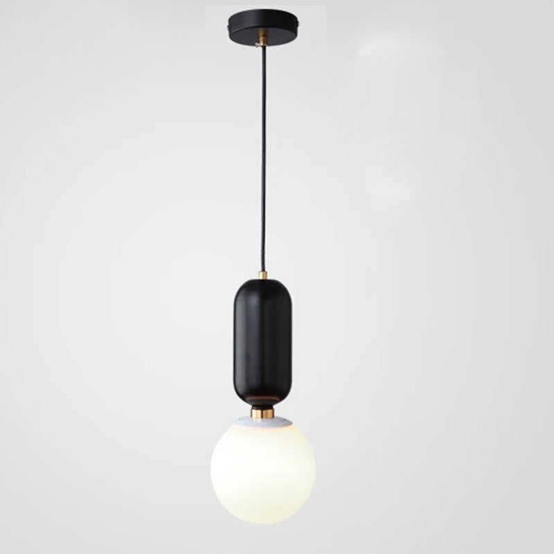Nordische minimalistische Gla-Globus Hanging Lampe Single-Bulb Kreative Ausrufezeichen Anhänger Licht für Schlafzimmer