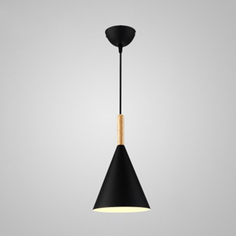 6.3 Inches Wide Mini Pendant Lamp with Metal Cone Shade Nordic Macaroon Style 1-light Hanging Light