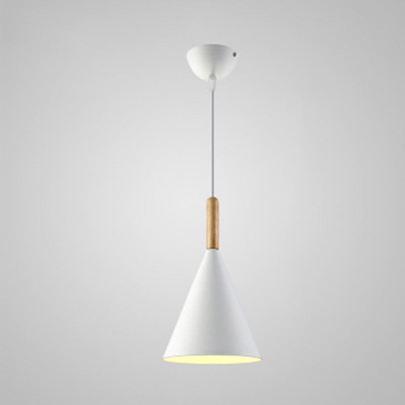 6.3 Inches Wide Mini Pendant Lamp with Metal Cone Shade Nordic Macaroon Style 1-light Hanging Light