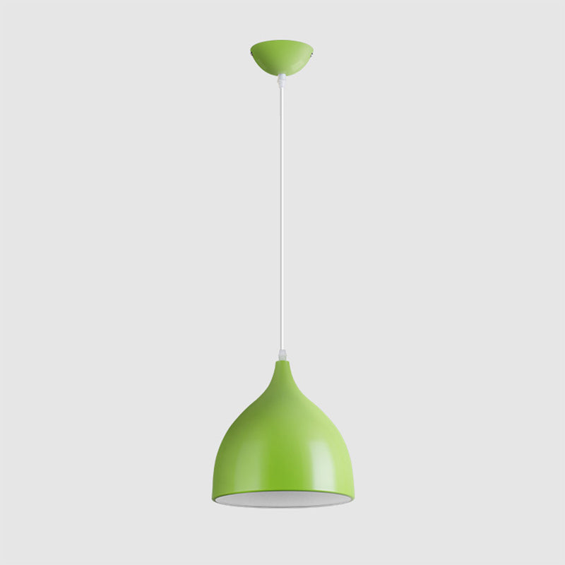 Polished Aluminum Colorful Hanging Light Nordic Style Macaroon Mini Pendant with 39" Adjustable Suspension Wire
