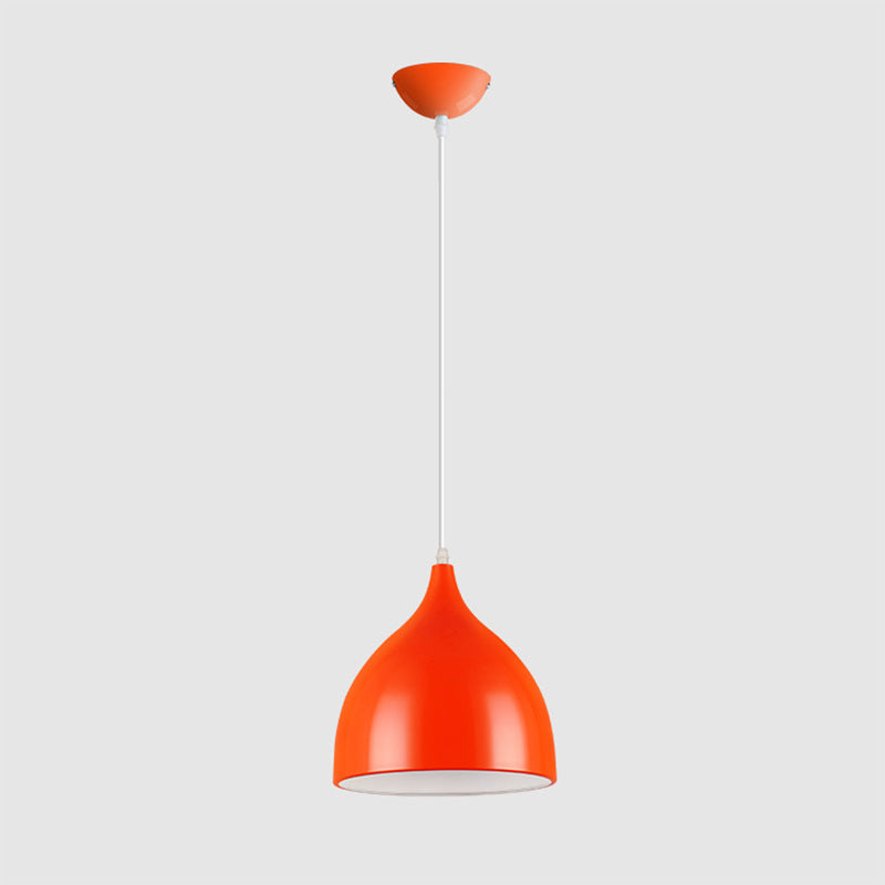 Polished Aluminum Colorful Hanging Light Nordic Style Macaroon Mini Pendant with 39" Adjustable Suspension Wire