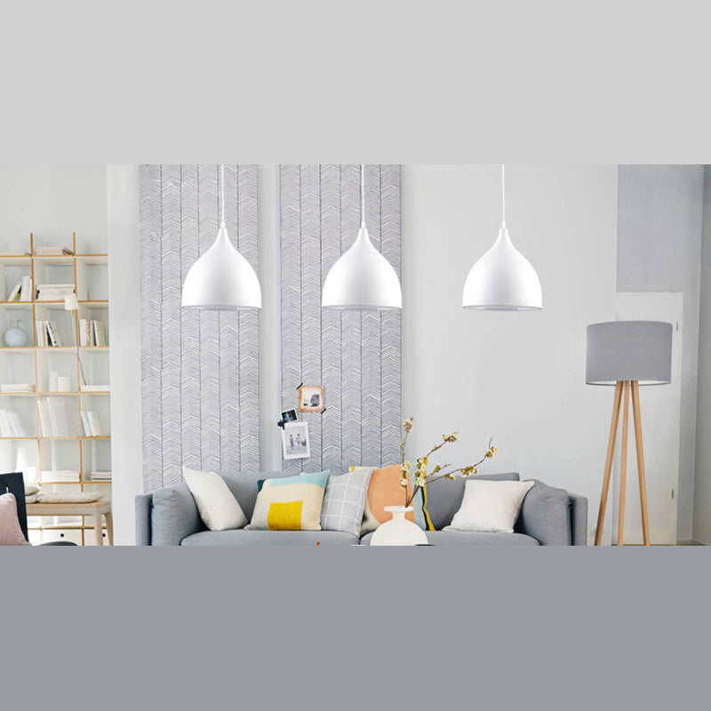 Polished Aluminum Colorful Hanging Light Nordic Style Macaroon Mini Pendant with 39" Adjustable Suspension Wire