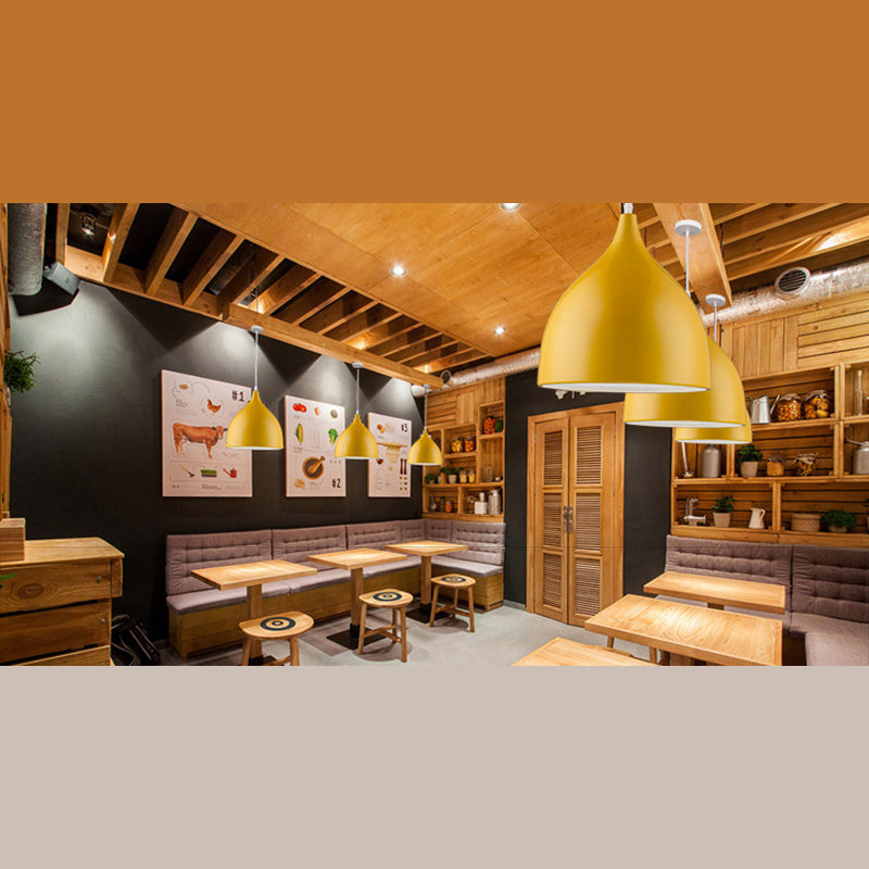 Alluminio lucido colorato a sospensione in stile Nordico MacAroon Mini ciondolo con filo di sospensione regolabile da 39 "