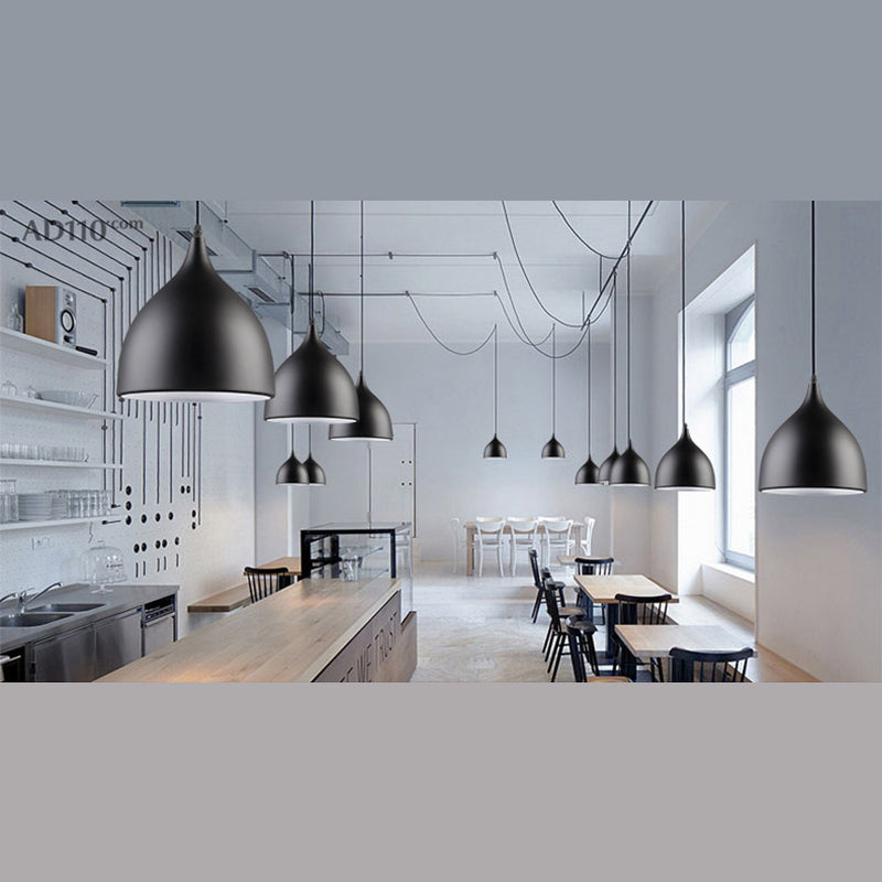 Alluminio lucido colorato a sospensione in stile Nordico MacAroon Mini ciondolo con filo di sospensione regolabile da 39 "