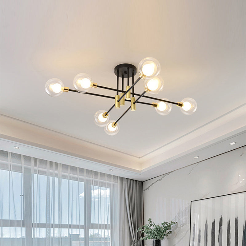 Glass Orb Molecular Shape Ceiling Light Contemporary Simplicity Style Geometric Lines Pendant Lamp