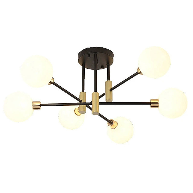 Glass Orb Molecular Shape Ceiling Light Contemporary Simplicity Style Geometric Lines Pendant Lamp