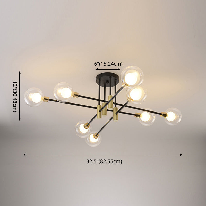 Glass Orb Molecular Shape Ceiling Light Contemporary Simplicity Style Geometric Lines Pendant Lamp