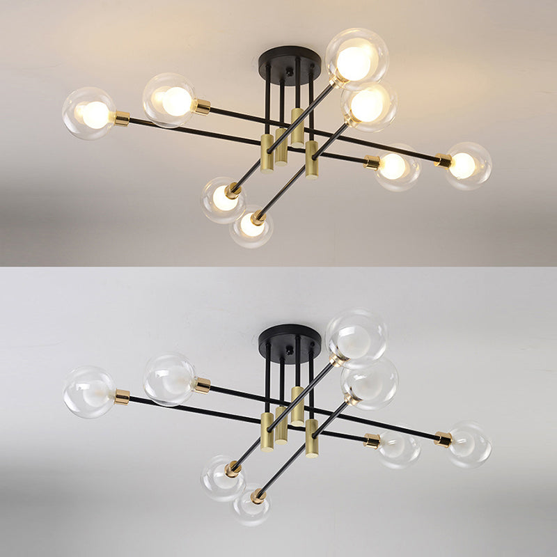 Glass Orb Molecular Shape Ceiling Light Contemporary Simplicity Style Geometric Lines Pendant Lamp
