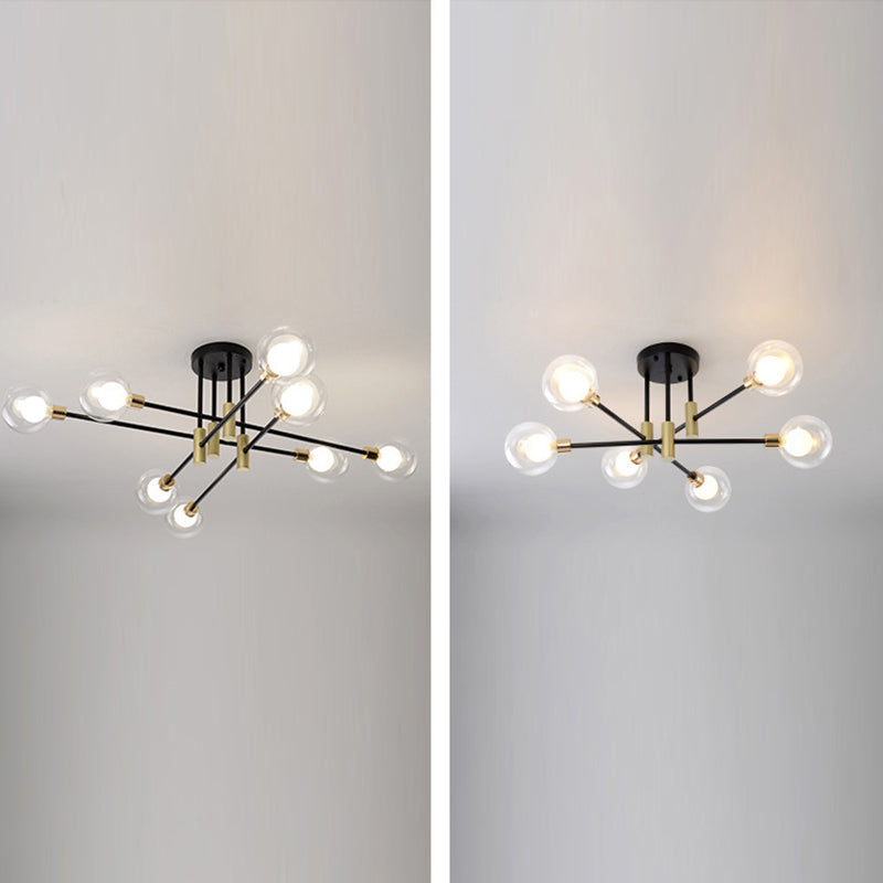 Glass Orb Molecular Shape Ceiling Light Contemporary Simplicity Style Geometric Lines Pendant Lamp