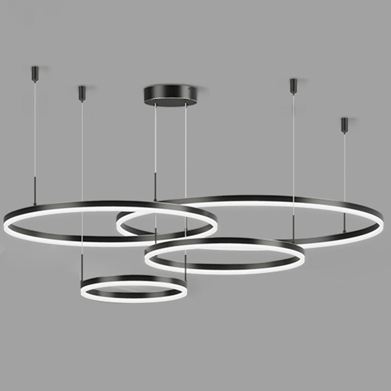 Modern Circle Hanging Pendant Lights Metal Chandelier Lamp