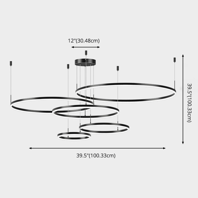 Modern Circle Hanging Pendant Lights Metal Chandelier Lamp