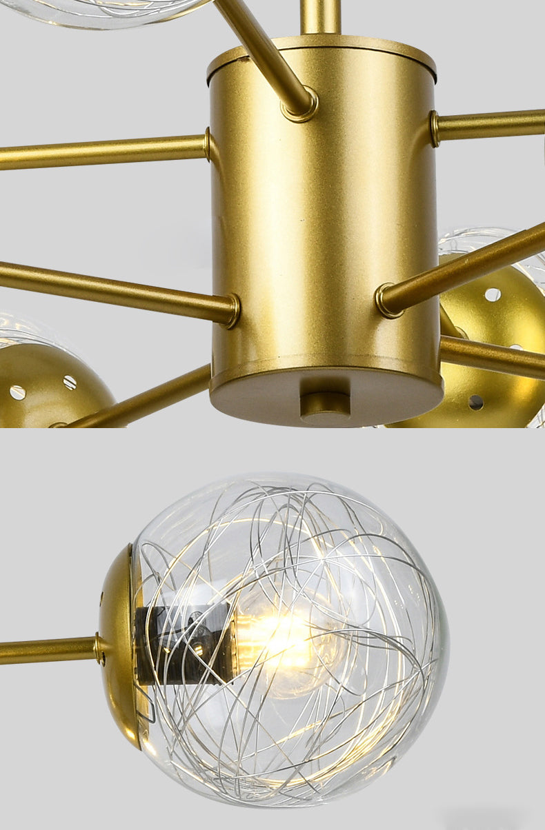 Nordic Style Simplicity Glassorb Kronleuchter eingebaut