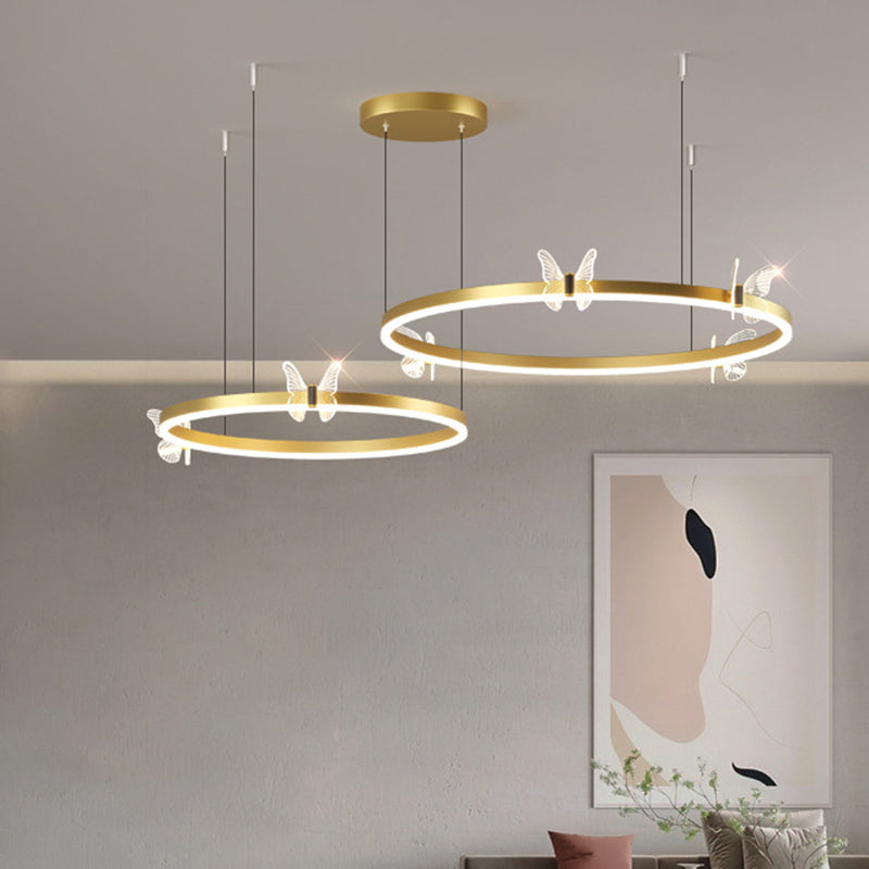 Circular Chandelier Lighting Fixtures Modern Metal Chandelier Lamp