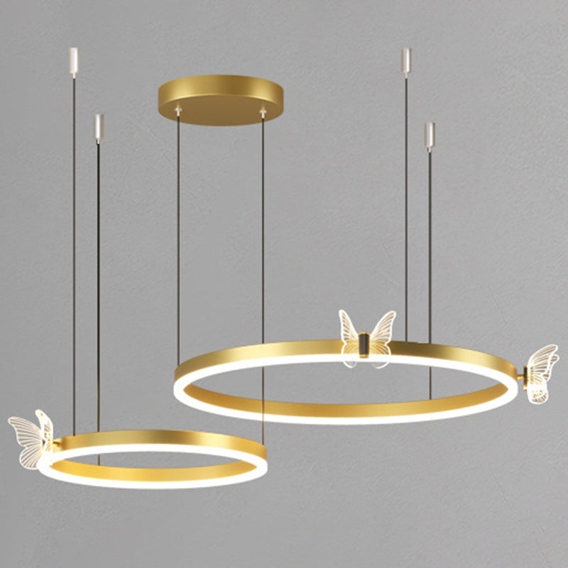 Circular Chandelier Lighting Fixtures Modern Metal Chandelier Lamp