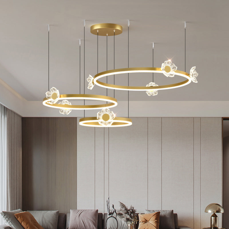 Circular Chandelier Lighting Fixtures Modern Metal Chandelier Lamp
