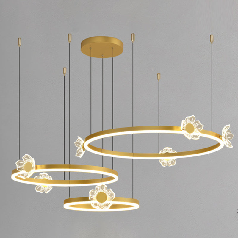 Circular Chandelier Lighting Fixtures Modern Metal Chandelier Lamp
