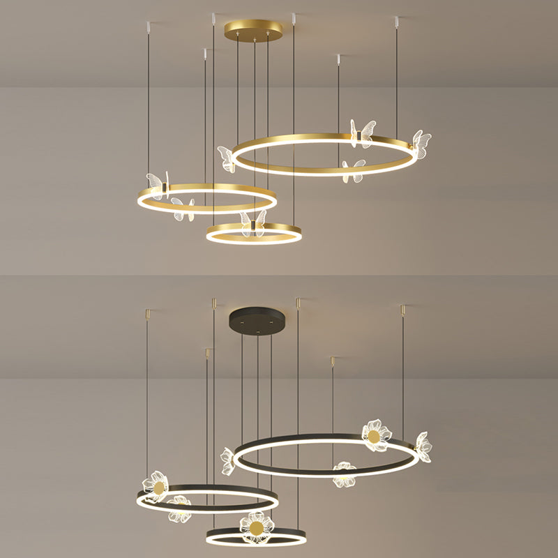 Circular Chandelier Lighting Fixtures Modern Metal Chandelier Lamp