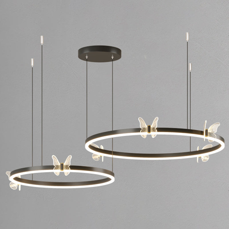 Circular Chandelier Lighting Fixtures Modern Metal Chandelier Lamp
