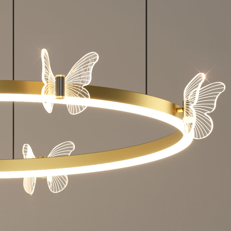 Circular Chandelier Lighting Fixtures Modern Metal Chandelier Lamp