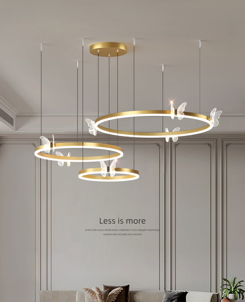 Circular Chandelier Lighting Fixtures Modern Metal Chandelier Lamp