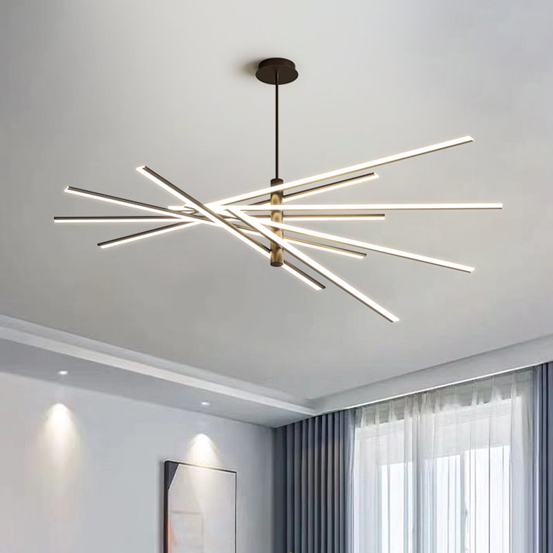 Lineaire woonkamer kroonluchter acryl -eenvoud LED -ophanging verlichting armatuur