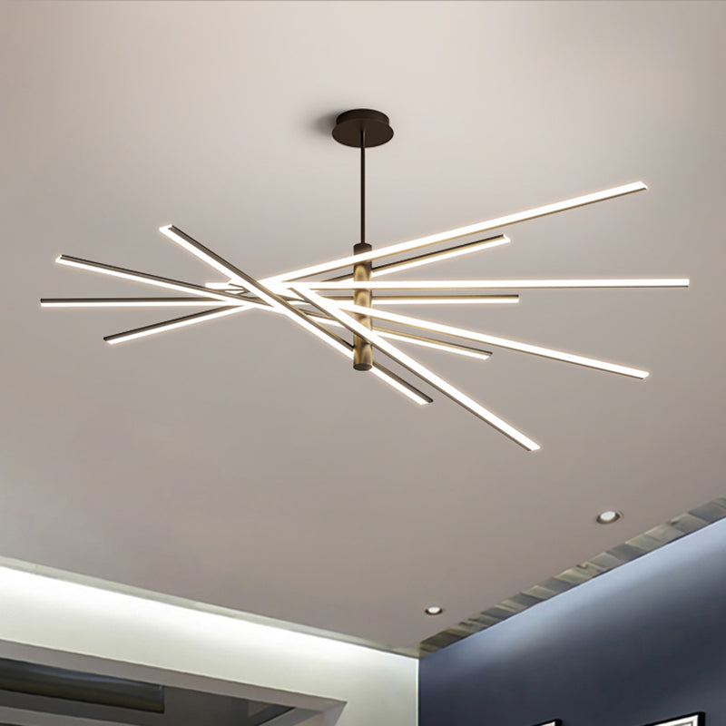 Lineaire woonkamer kroonluchter acryl -eenvoud LED -ophanging verlichting armatuur