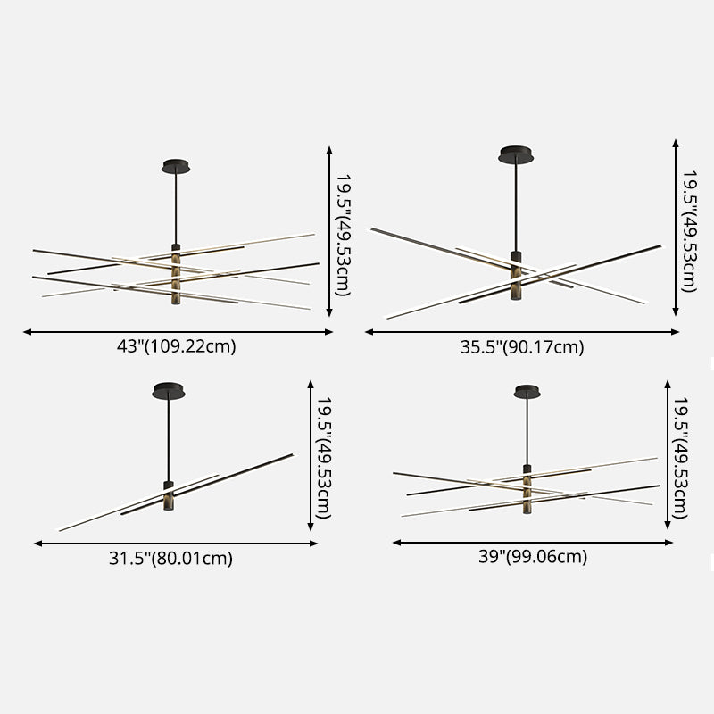 Lineaire woonkamer kroonluchter acryl -eenvoud LED -ophanging verlichting armatuur