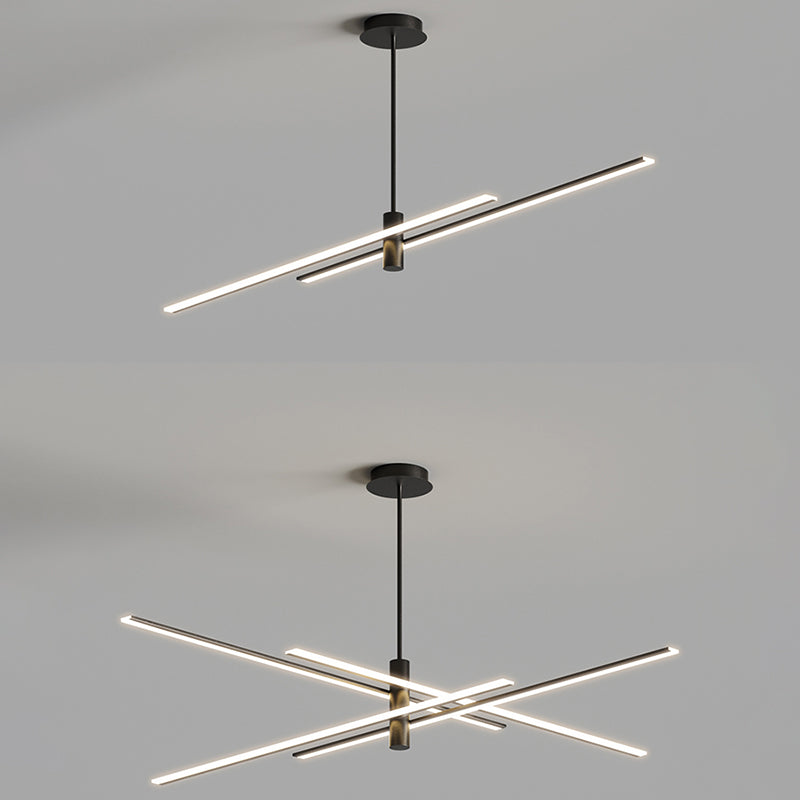 Lineaire woonkamer kroonluchter acryl -eenvoud LED -ophanging verlichting armatuur