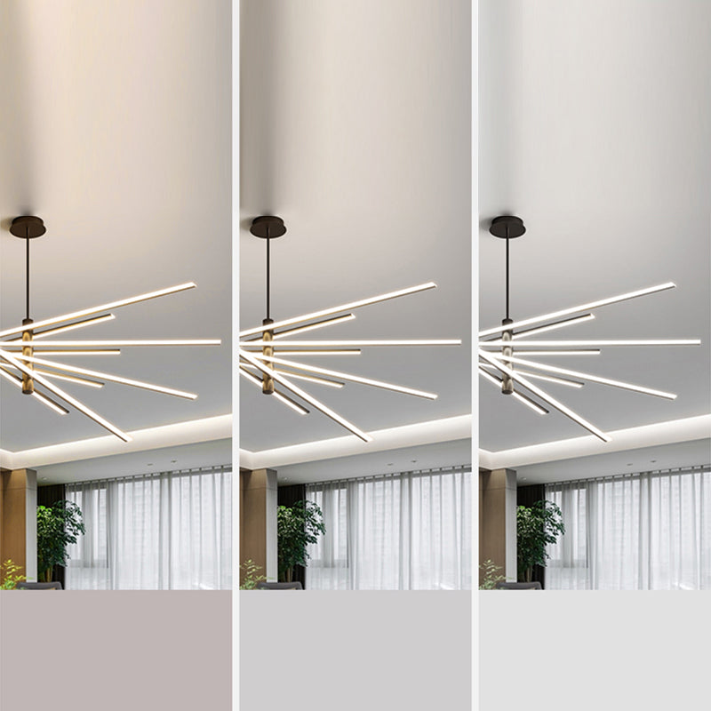 Lineaire woonkamer kroonluchter acryl -eenvoud LED -ophanging verlichting armatuur