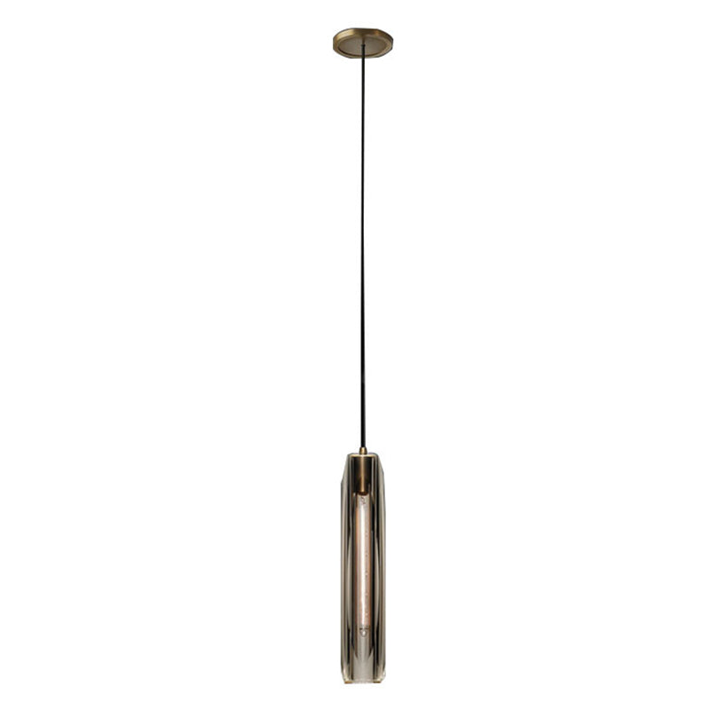 Modern Minimalist Cylindrical Shape Pendant Light Crystal Clear Suspension Light  for Living Room