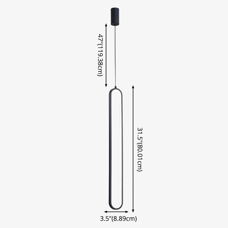 Luci a sospensione a sospensione lineare moderna Metal 1 Luce Light Light