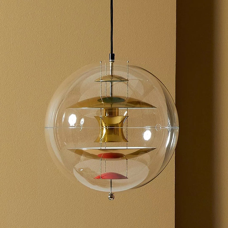 Moderne minimalistische 1 leichte Anhänger Beleuchtung kreativer Sphäre klarer Glas Drop Anhänger für Wohnzimmer
