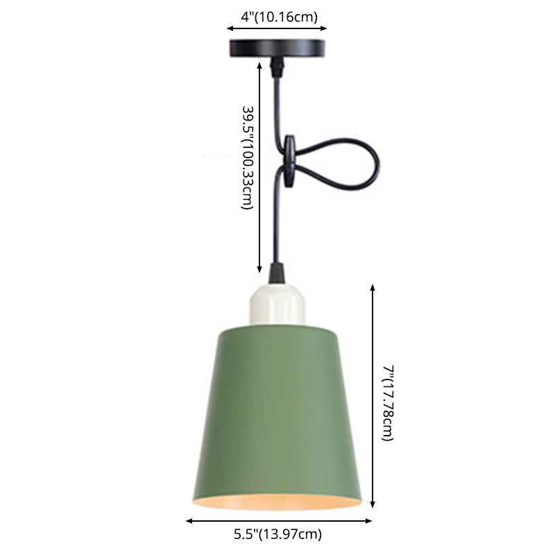 Buntes zylindrisches Makaroon hängend hängendes leichter nordischer Metall -Federlampe für Schlafzimmer Esszimmer