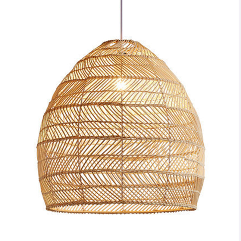 Modern Hand-Woven Suspension Pendant Light Rattan 1 Light Pendant