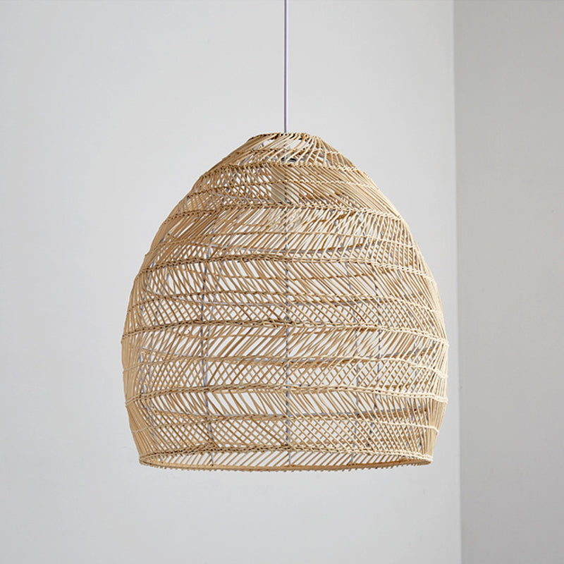 Modern Hand-Woven Suspension Pendant Light Rattan 1 Light Pendant