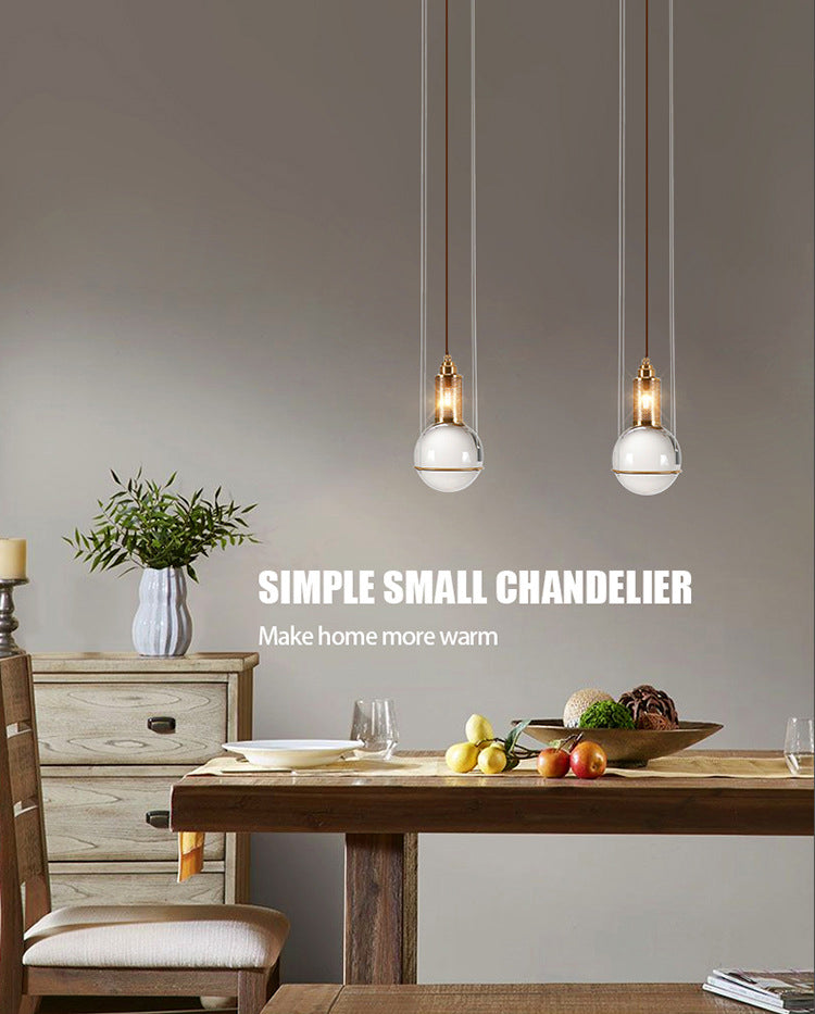 1 Light Pendant Light Modern Minimalist Globe Clear Crystal Shade Hanging Lamp for Living Room