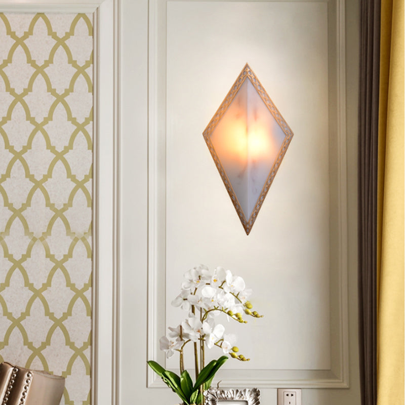 16"/19" H Panel Plastic Wall Mount Lighting Traditional 1 Light Living Room Flush Mounted Lamp in White