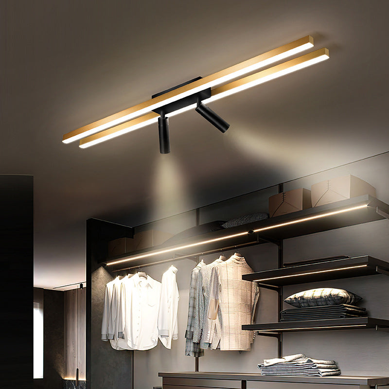 Montaggio a semi-incasso a LED in alluminio dorato in stile moderno e creativo Apparecchio da soffitto a 2 luci per luoghi commerciali