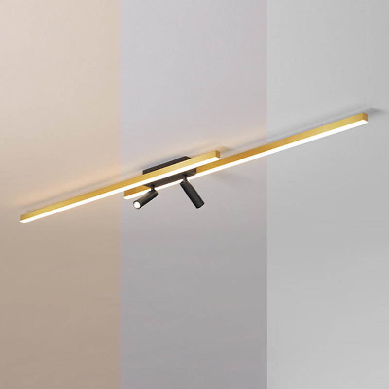 Montaggio a semi-incasso a LED in alluminio dorato in stile moderno e creativo Apparecchio da soffitto a 2 luci per luoghi commerciali