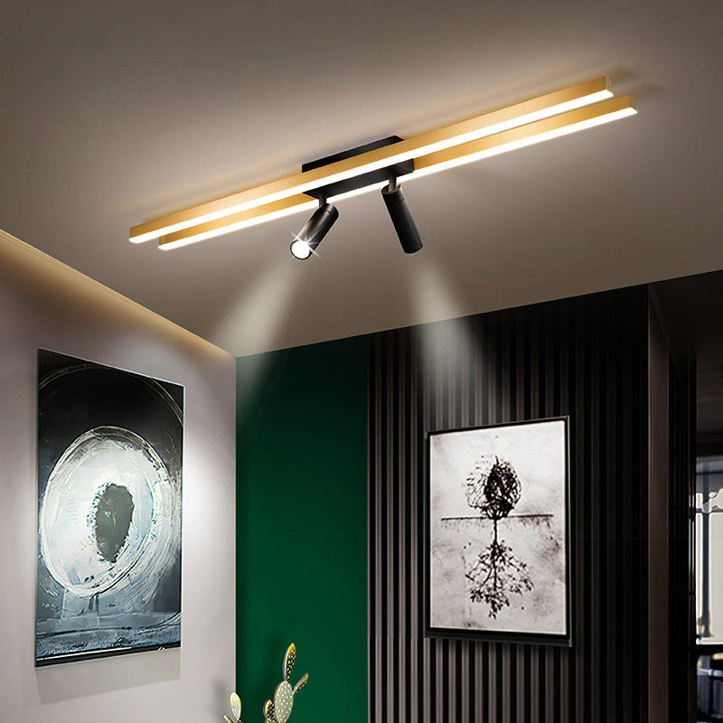 Montaggio a semi-incasso a LED in alluminio dorato in stile moderno e creativo Apparecchio da soffitto a 2 luci per luoghi commerciali
