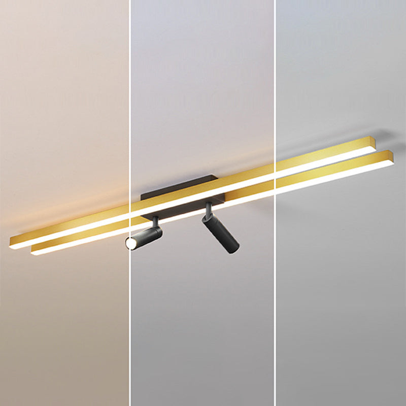 Montaggio a semi-incasso a LED in alluminio dorato in stile moderno e creativo Apparecchio da soffitto a 2 luci per luoghi commerciali