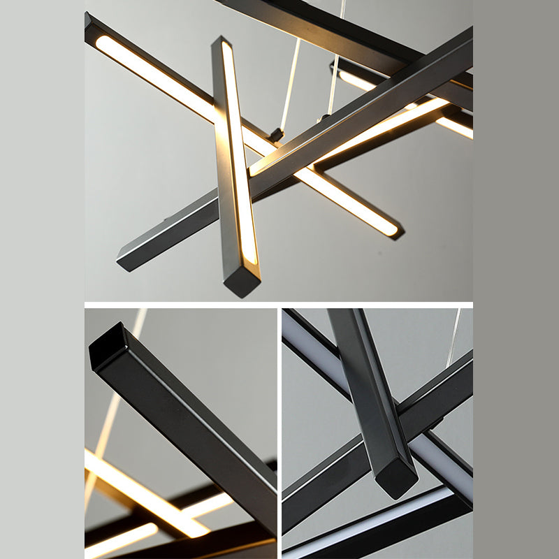 Lumo a pendente lampadario impilato Luce contemporanea LED in metallo a sospensione Luce a sospensione