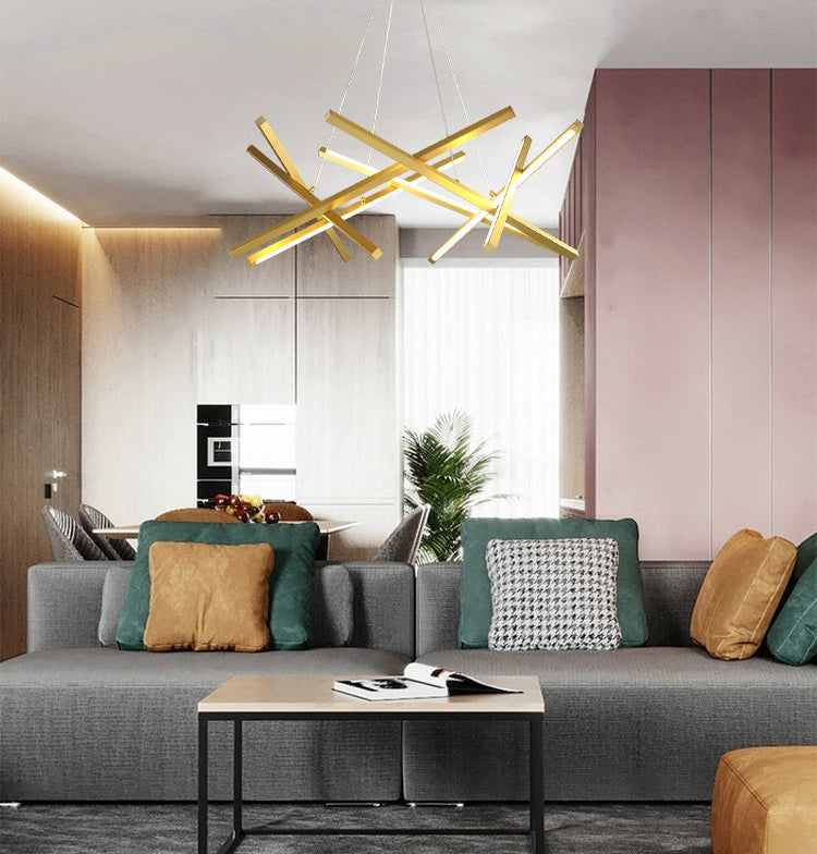 Lumo a pendente lampadario impilato Luce contemporanea LED in metallo a sospensione Luce a sospensione